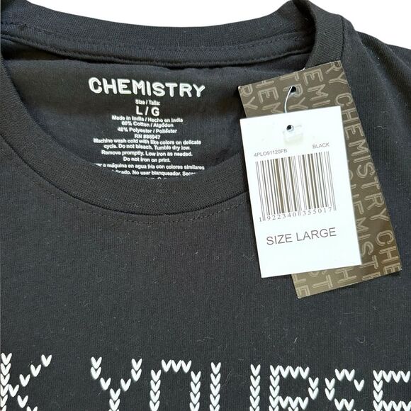 Chemistry Check Yourself Before You Deck Yourself Christmas Tee Shirt Men Large - Picture 3 of 6